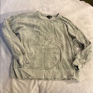 J. Crew Gray Crewneck Velour Sweatshirt